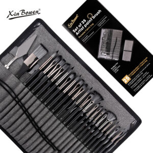 SET 24 PINCELES BROCHA ESPATULA ACRÍLICO ACUARELA OLEO